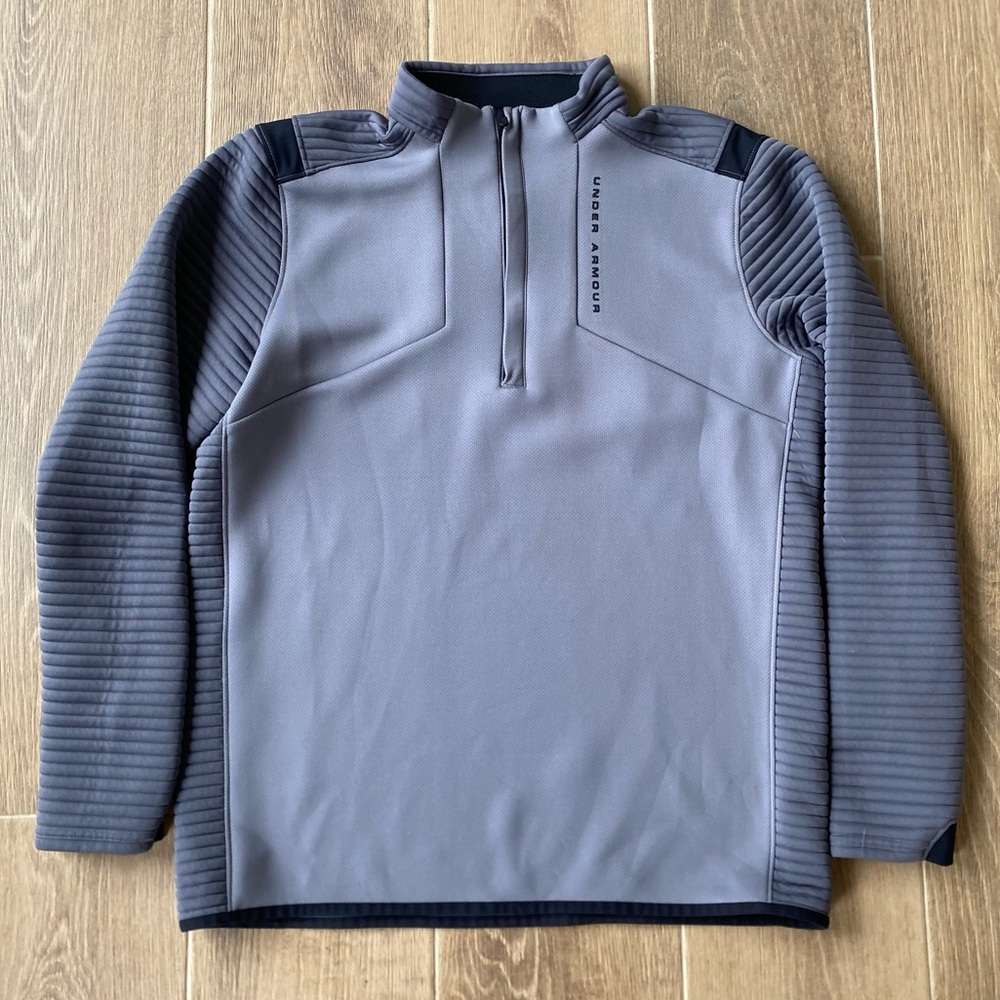 Men’s Grey Under Armour ColdGear Golf Quarterzip - Large
